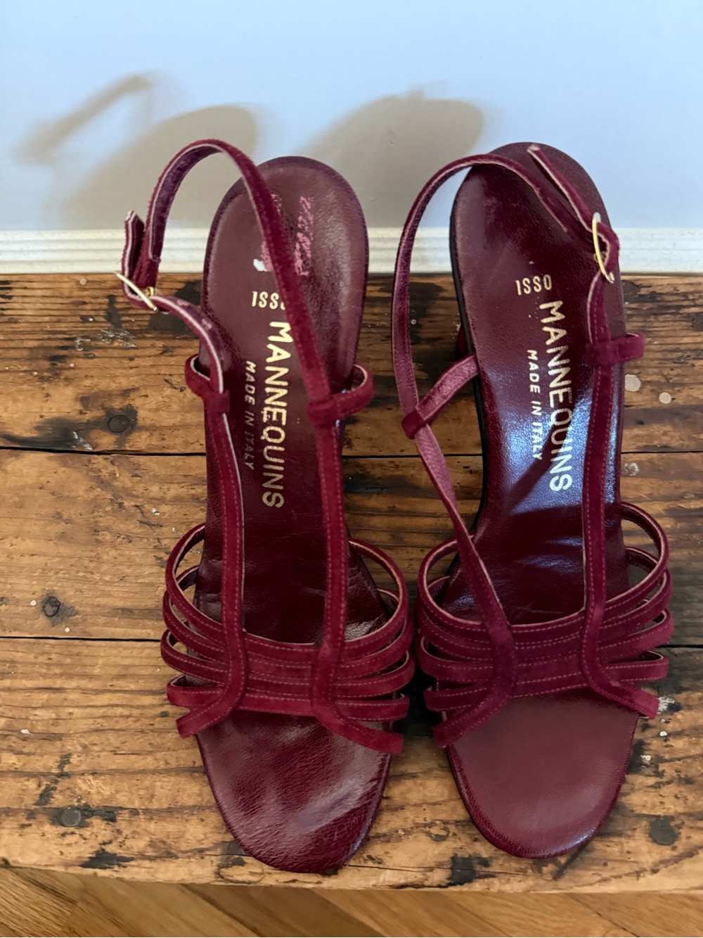 Vintage Burgundy Strappy Slingback Heels